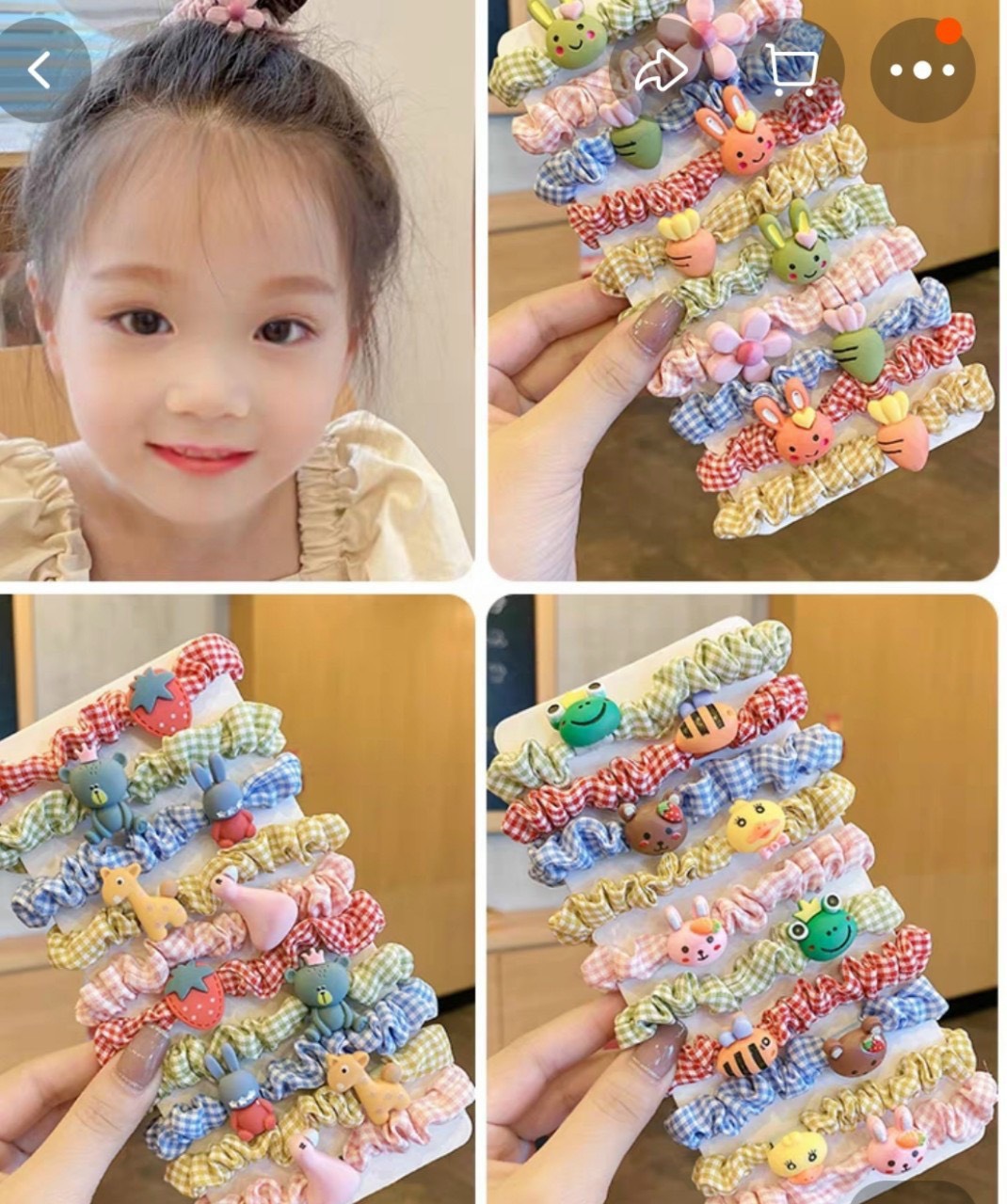Set 10 dây chun cột tóc nhiều màu cute cho bé