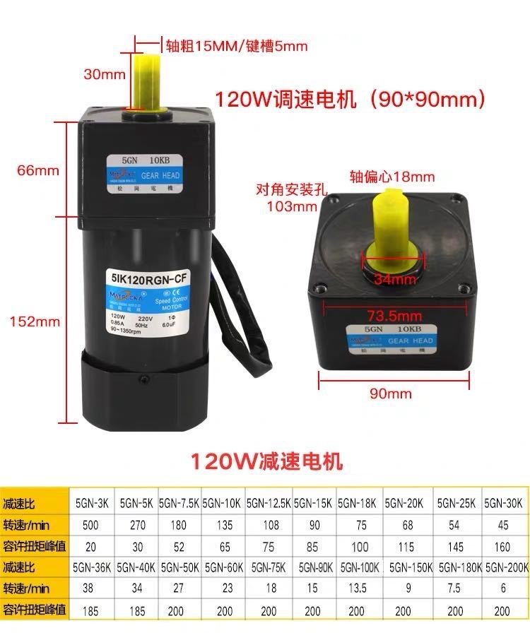 Motor giảm tốc 120w kèm điều khiển tốc độ HÀNG MỚI 100%