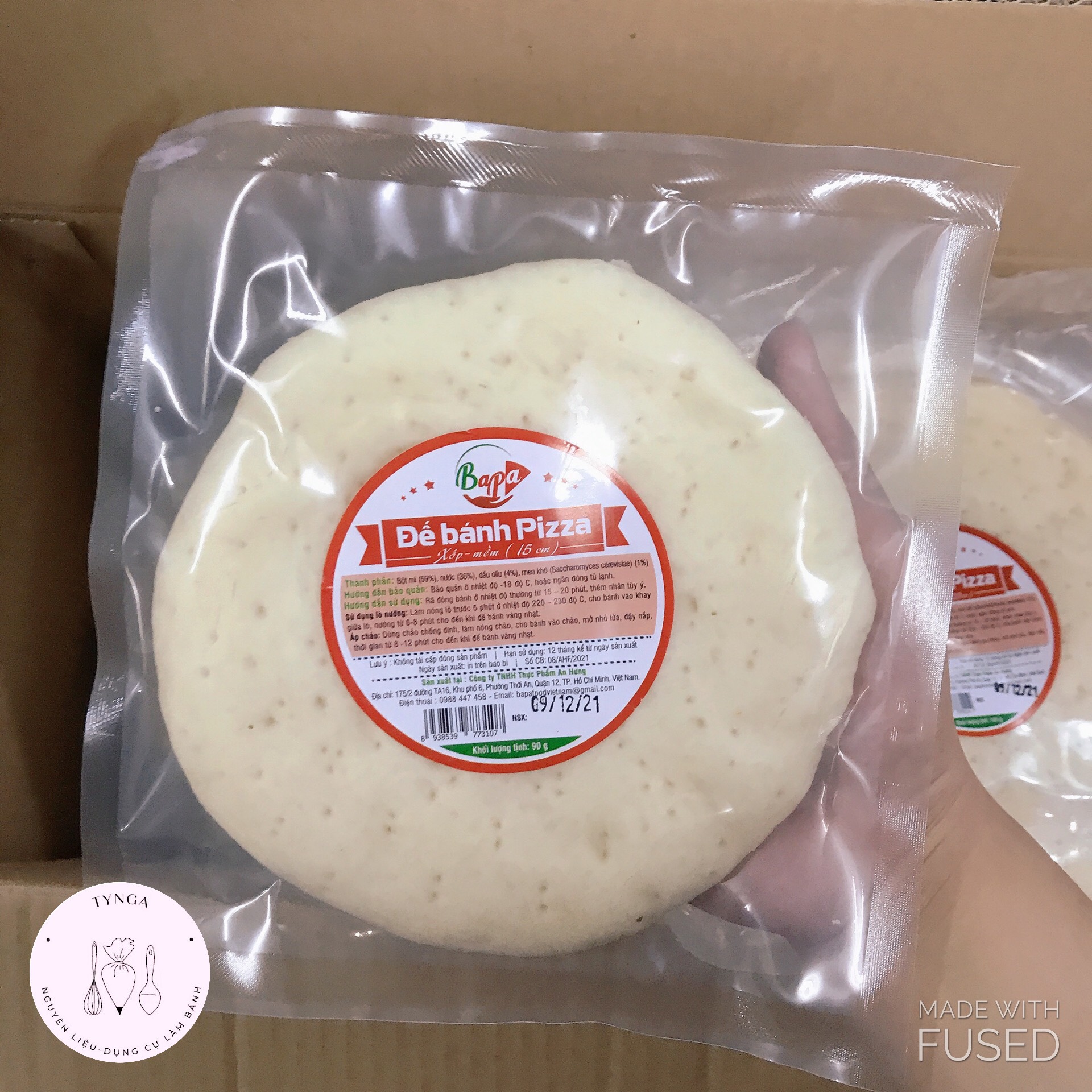 (GIAO HÀNG NHANH 4H/HỎA TỐC CHỈ GIAO HCM) Đế pizza Bapa cán tay mềm xốp 20cm