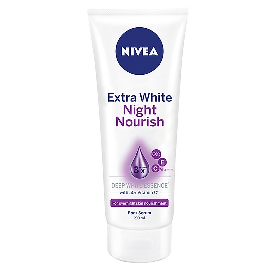 Serum Dưỡng Thể Nivea Trắng Da Ban Đêm 200ml