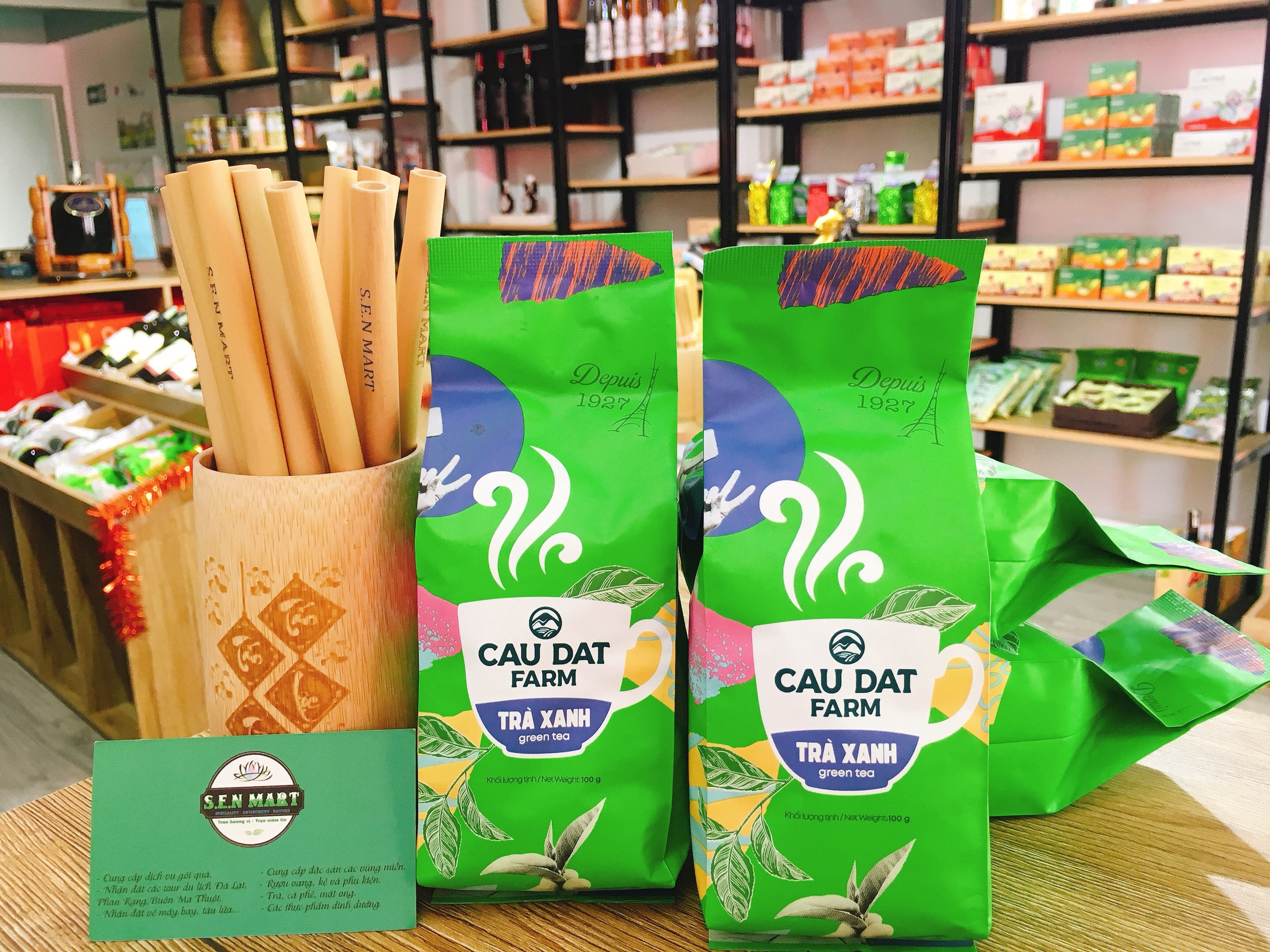 Trà xanh Cầu Đất Farm Gói 100gr