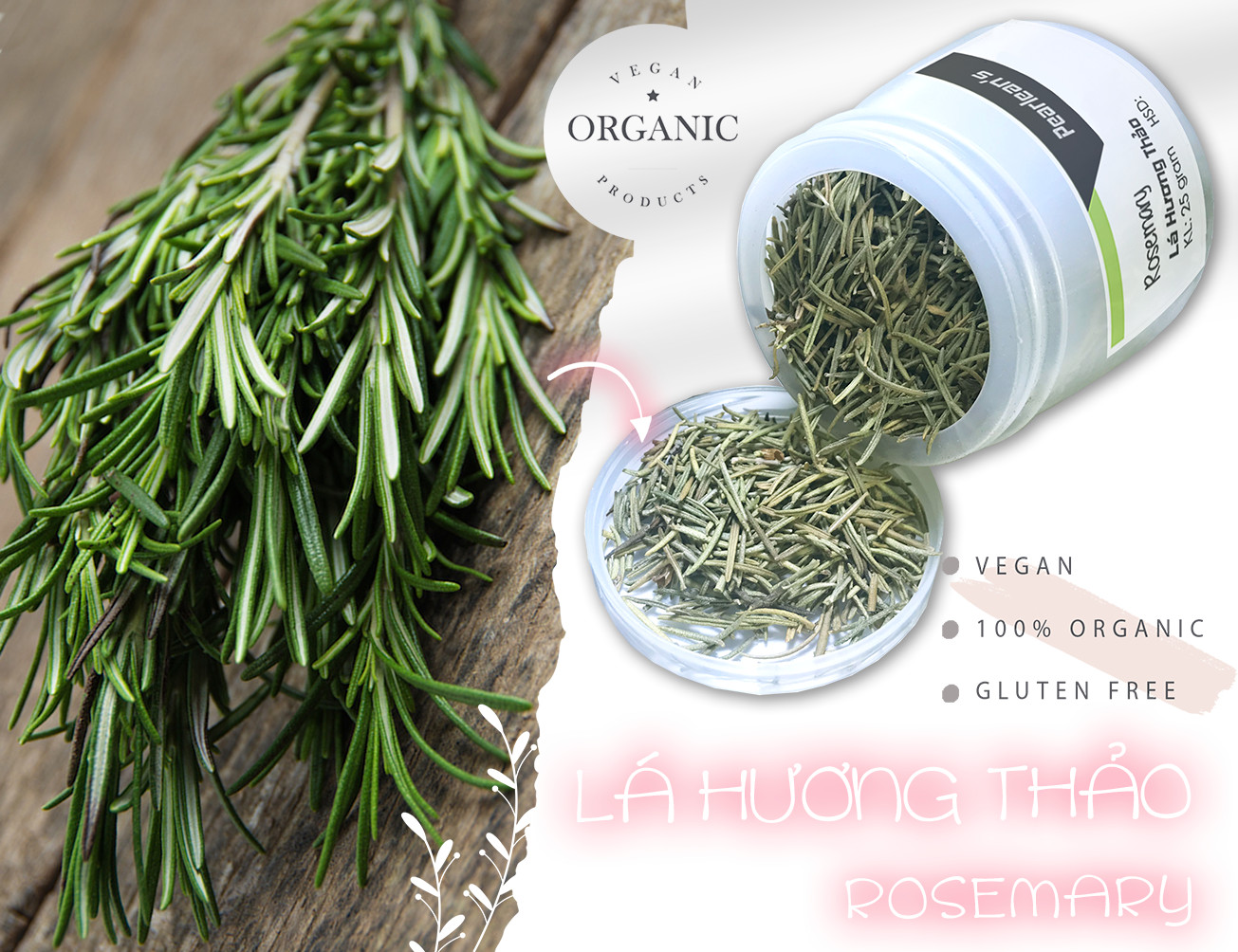 Lá hương thảo Rosemary 15gr