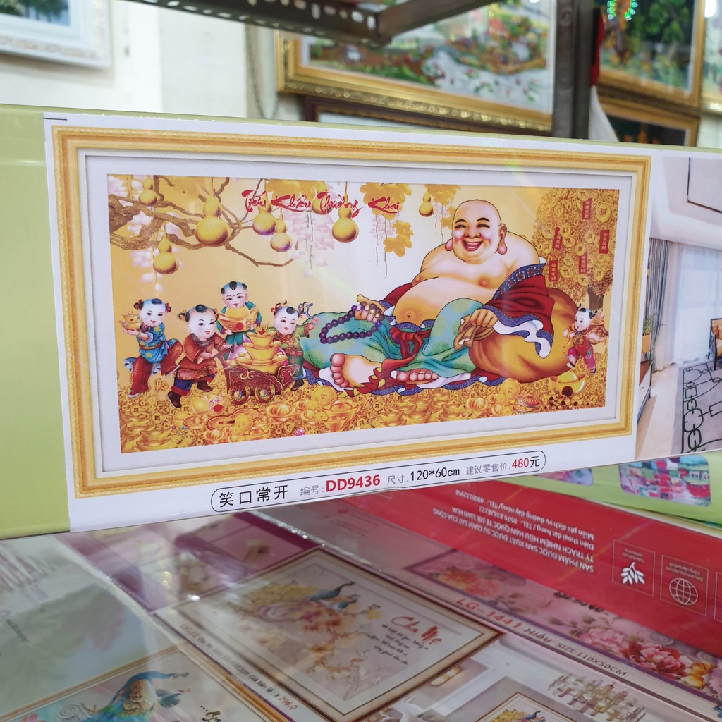 Tranh đính đá phật di lạc . kích thước: 1m2 x 60cm
