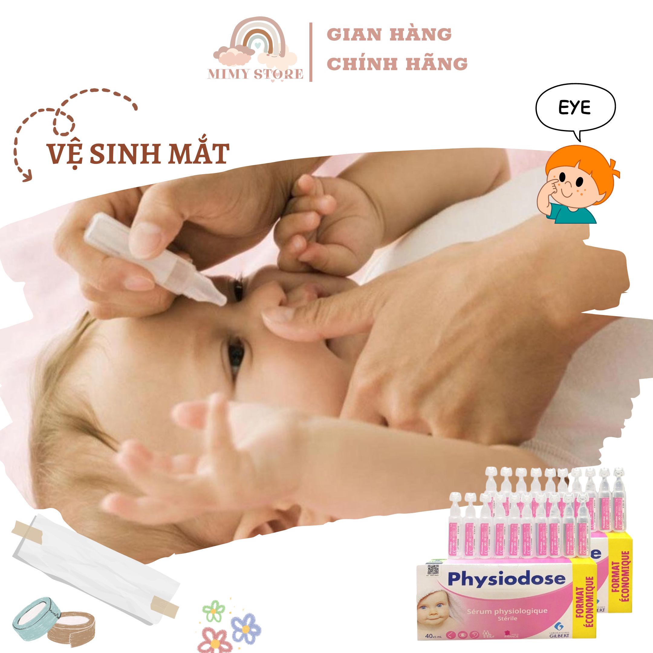 Nước Muối Sinh Lý Physiodose Pháp (Hộp 40 ống x 5ml)