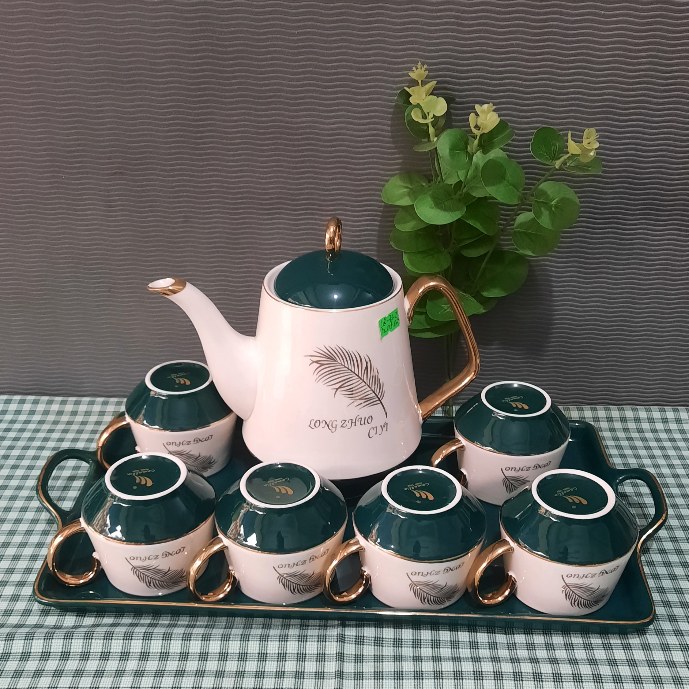 Bộ ấm chén sứ cao cấp kèm khay