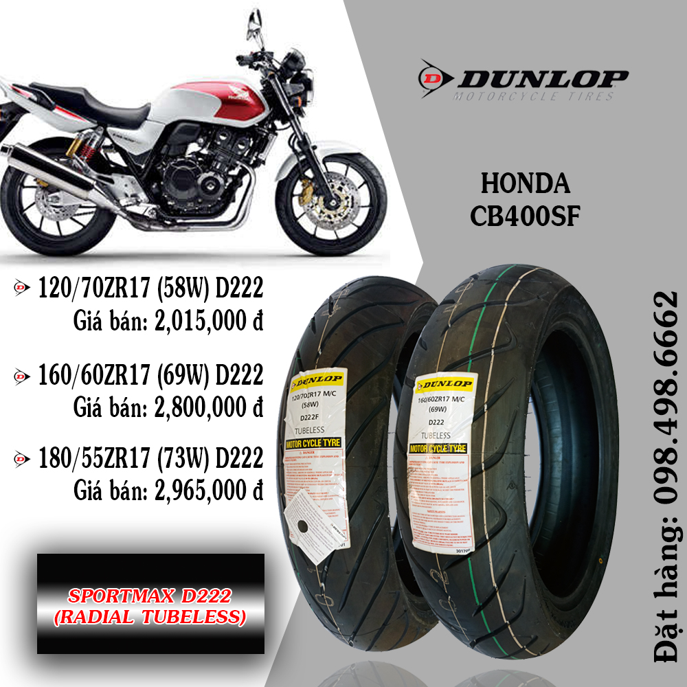 Shell tire Dunlop motorbike for Honda CB400SF Super Four