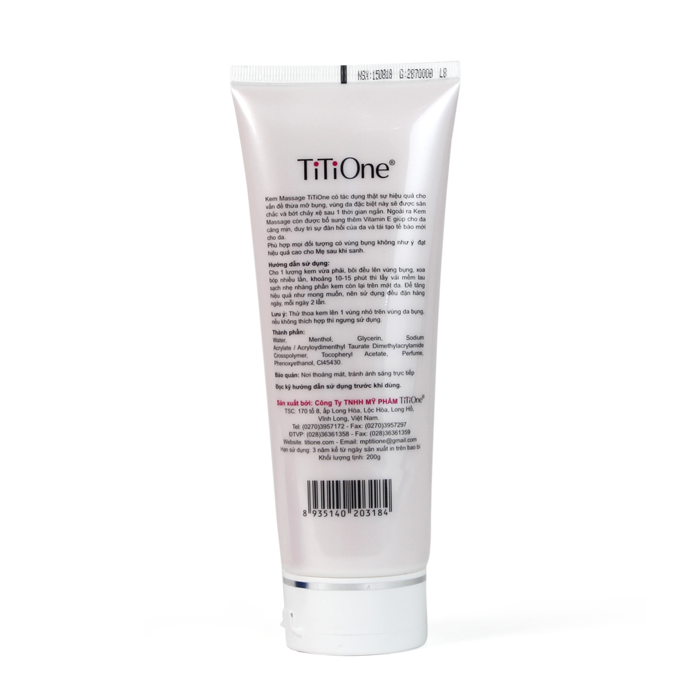 Kem tan mỡ Titione tuýp 200g - Kem massage bụng săn chắc da