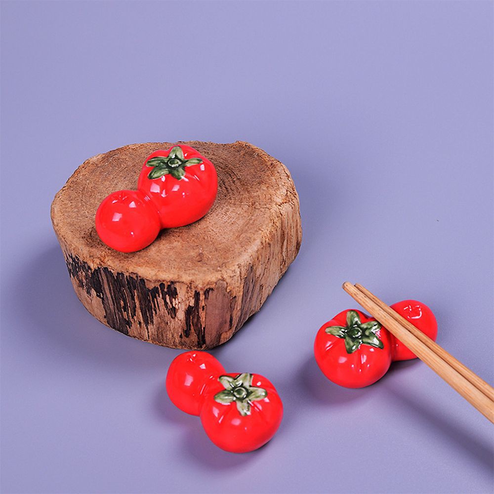 Gác đũa phụ kiện bàn ăn gốm sứ hình dưa hấu cà chua hoa anh đào, Kê đũa bàn ăn Decor Việt