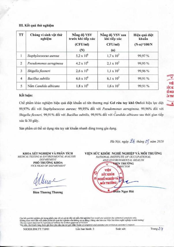 GEL RỬA TAY KHÔ ON1 - CHAI 100ML