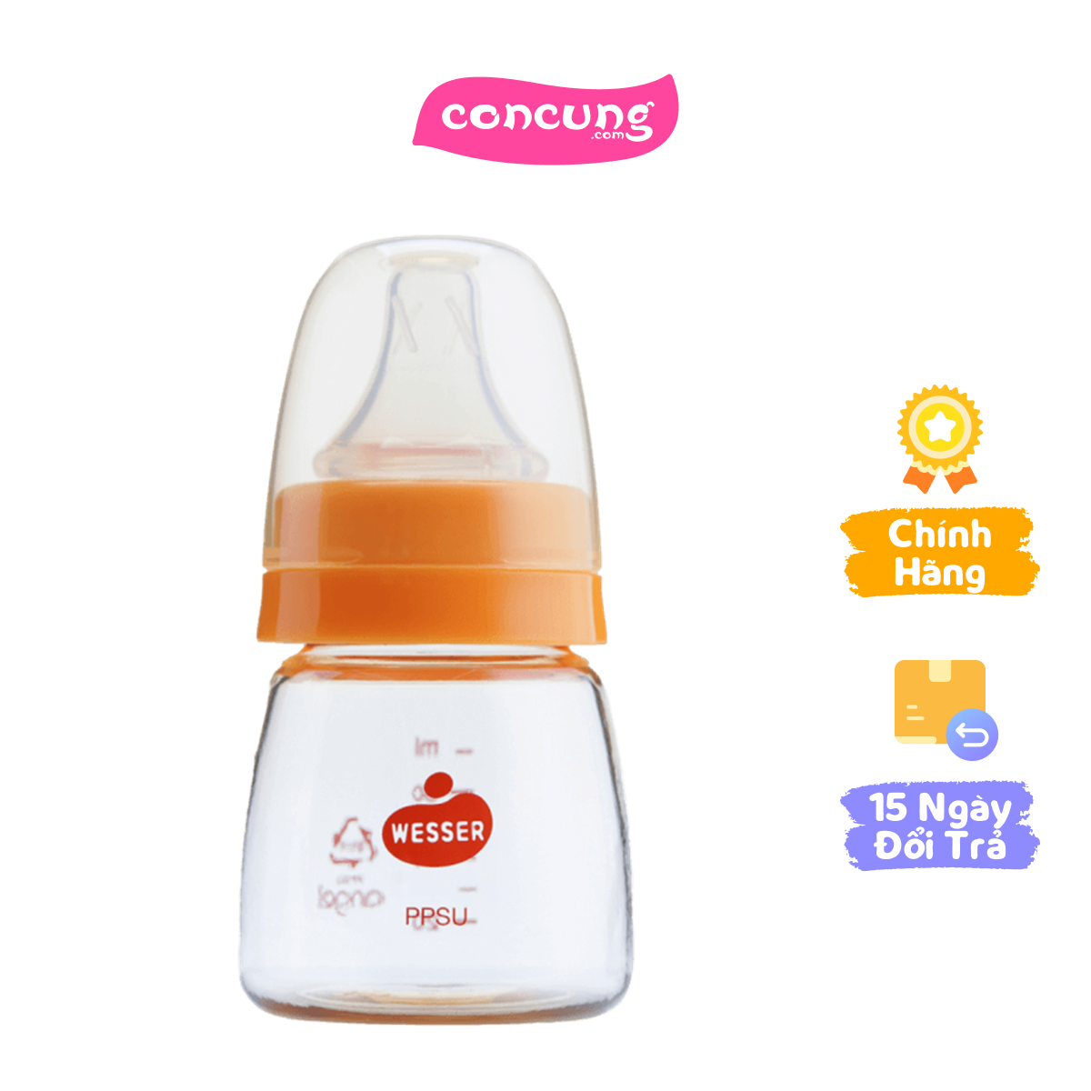 Bình sữa cổ thường Wesser PPSU 60ml