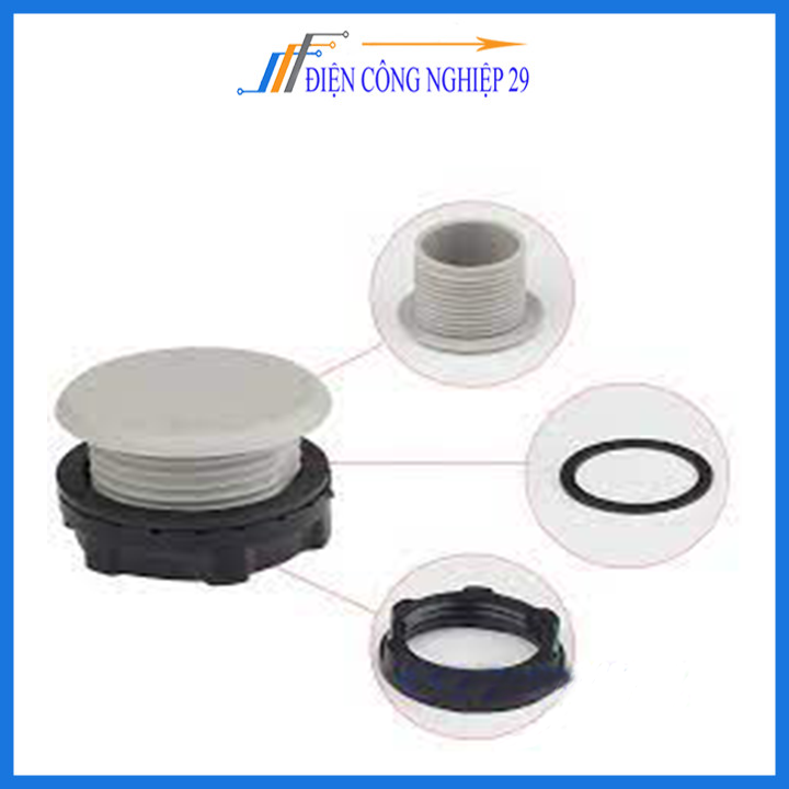 Nút bịt tủ điện có ren phi 22