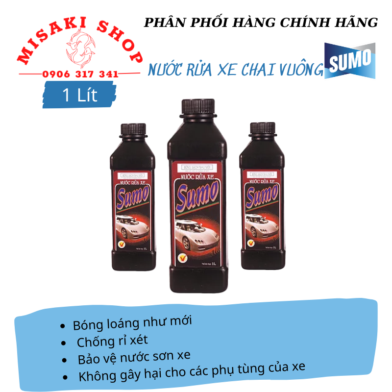 [HCM]Combo 2 Nước Rửa Xe SUMO 1 Lít | MISAKISHOP