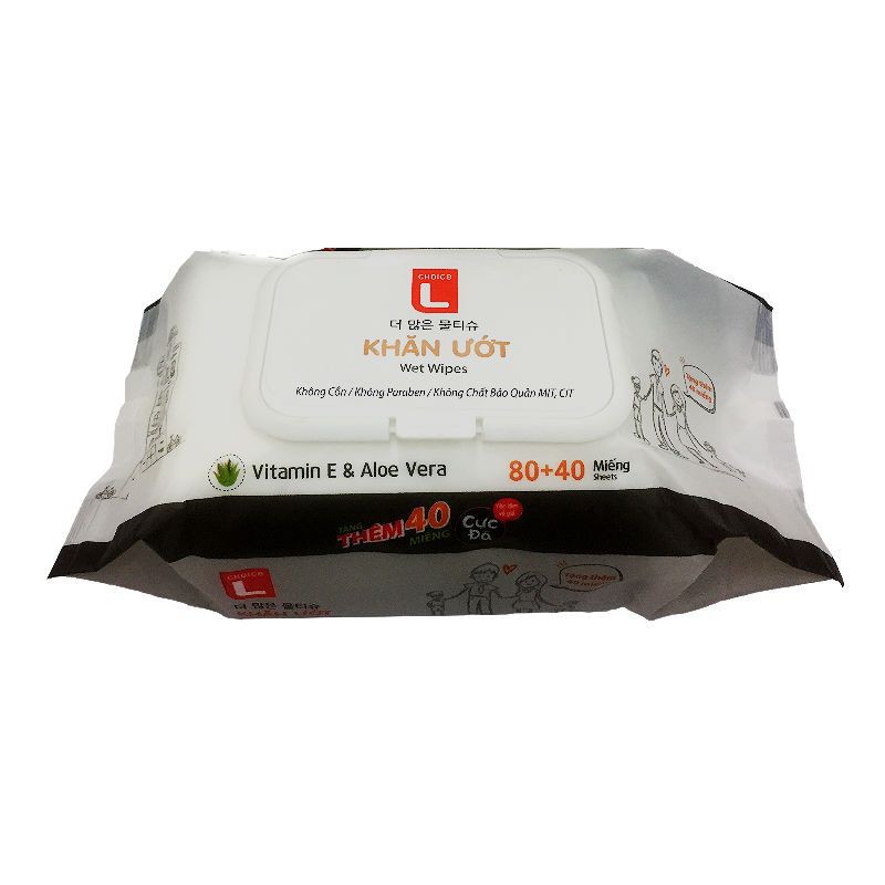 KHĂN ƯỚT GIA ĐÌNH 120 MIẾNG CHOICE L LOTTE