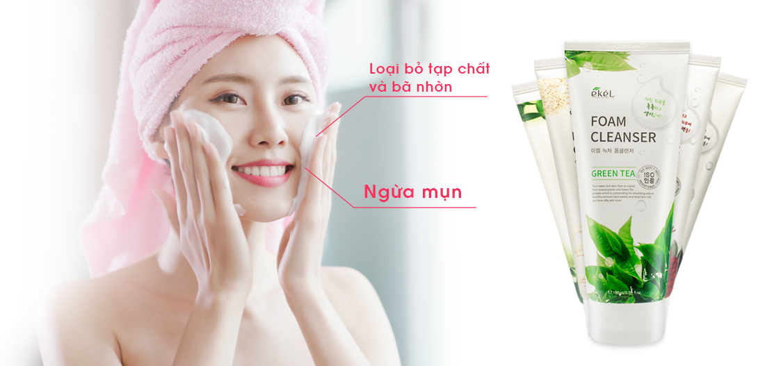 Sữa rửa mặt Ekel 180ml chiết xuất Collagen