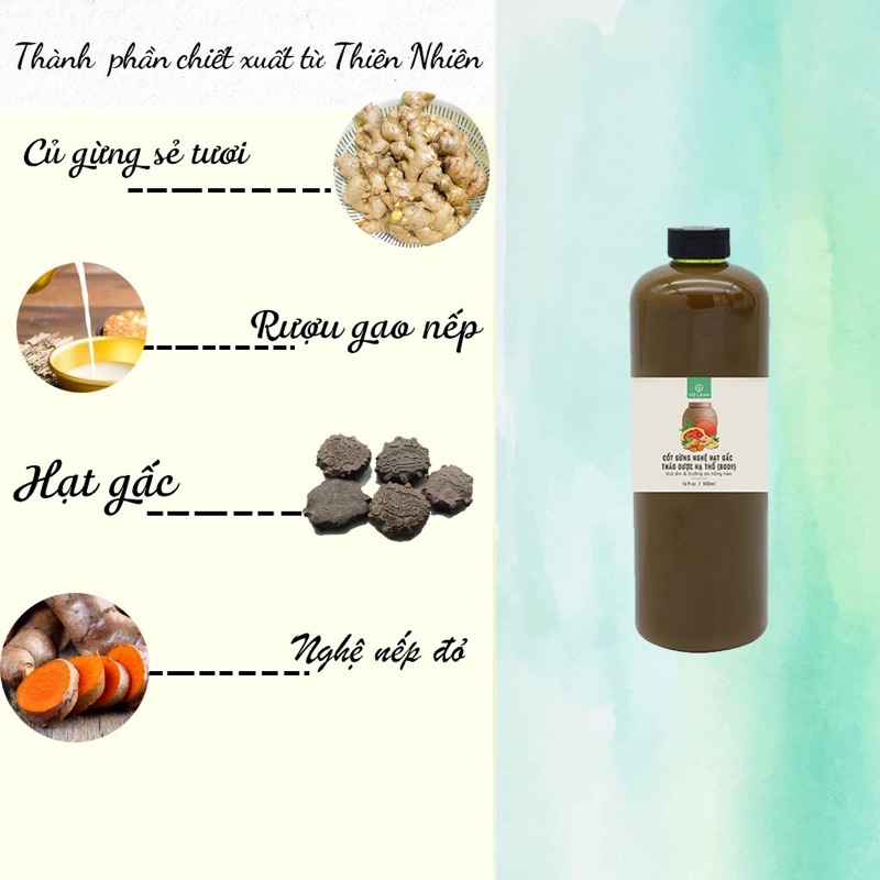 Nước cốt gừng nghệ hạt gấc hạ thổ Cỏ Lành 1000ML