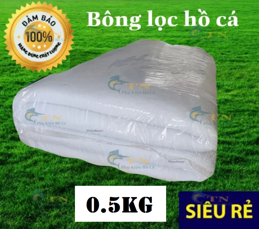 Bông lọc nước hồ cá 0.5kg bông lọc kg gòn lọc nước bể cá loại tốt