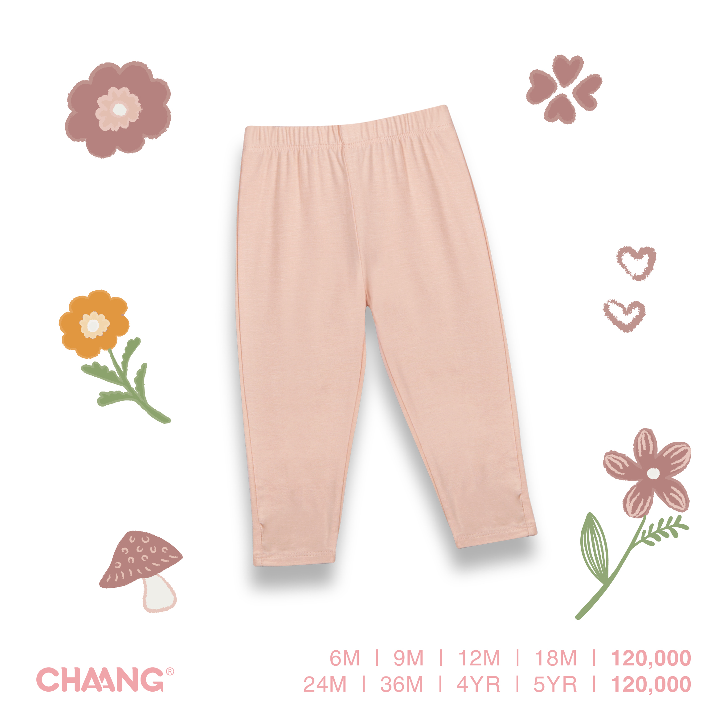 [CHAANG] Quần Legging cho bé gái Park hồng Chaang