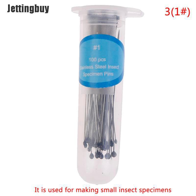 Jettingbuy 100Pcs Insect Pins Specimen Needle Stainless Steel for School Lab Entomology