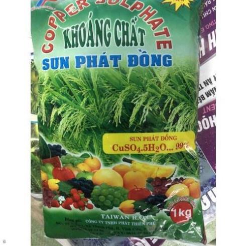 1kg Sunfat đồng 99 % hỗ trợ trừ nấm bệnh cây trồng Đồng Sun Phát CuSO4