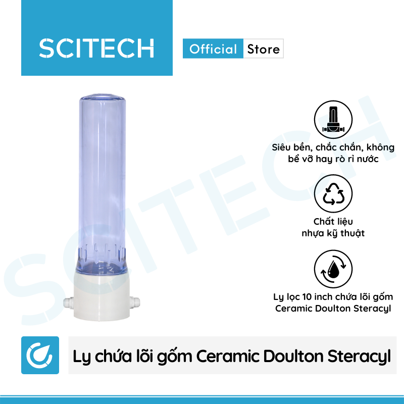 [HCM]Ly lõi gốm Ceramic Doulton Steracyl 10 inch (Không bao gồm lõi gốm) - Scitech Water
