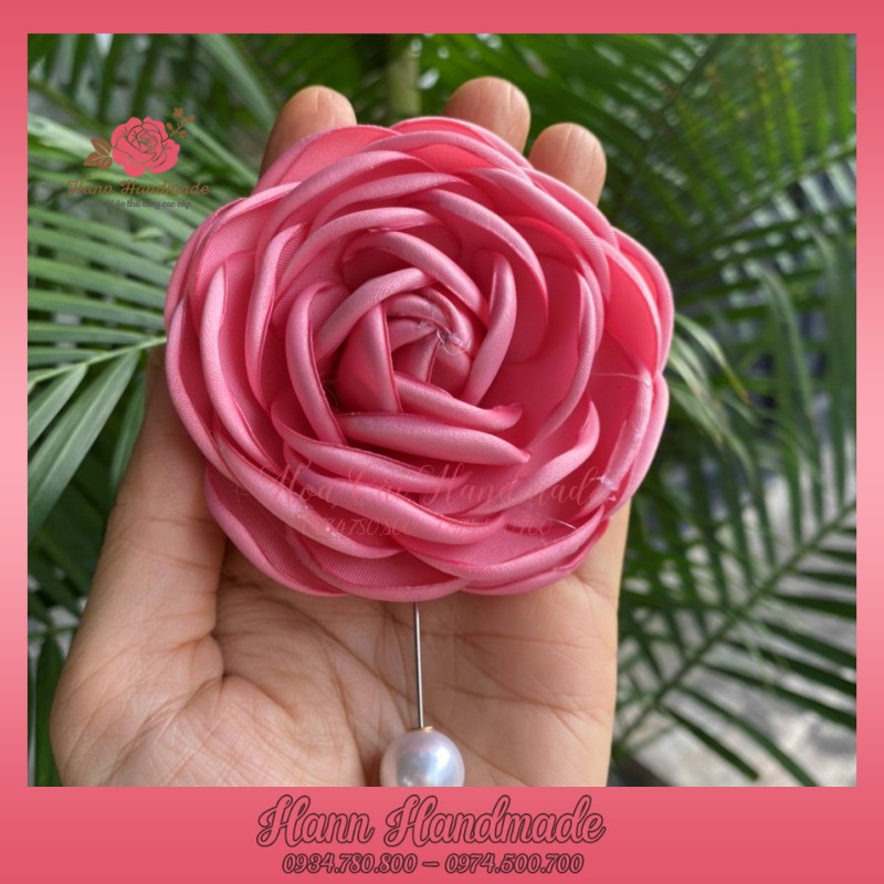 Sỉ Hoa Cài Áo Váy Lụa Mờ Cao Cấp [HANN HANDMADE - Hoa cài áo, phụ kiện thời trang sỉ]