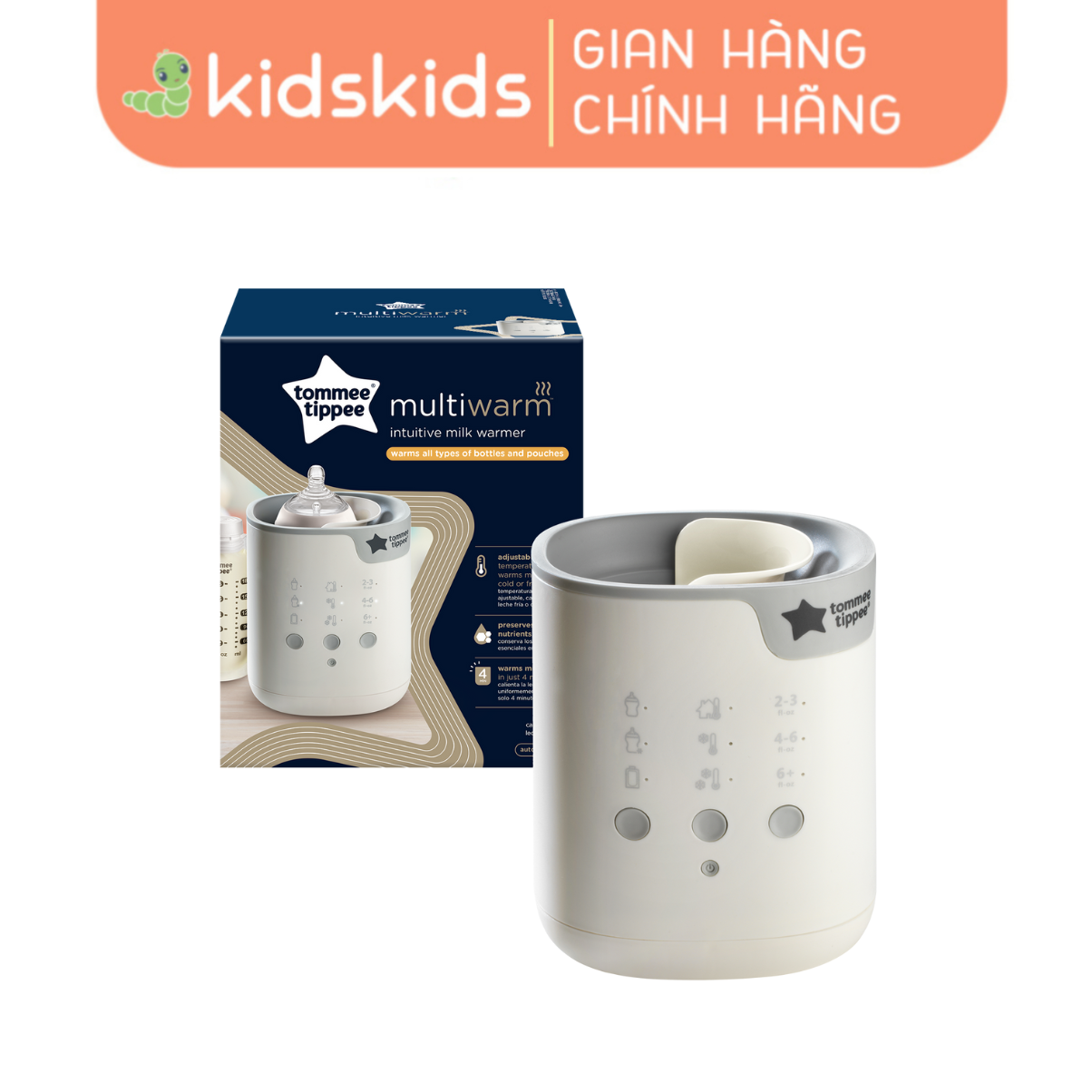 Máy rã đông, hâm nóng bình sữa và túi trữ sữa tự động tommee tippee all-in-one