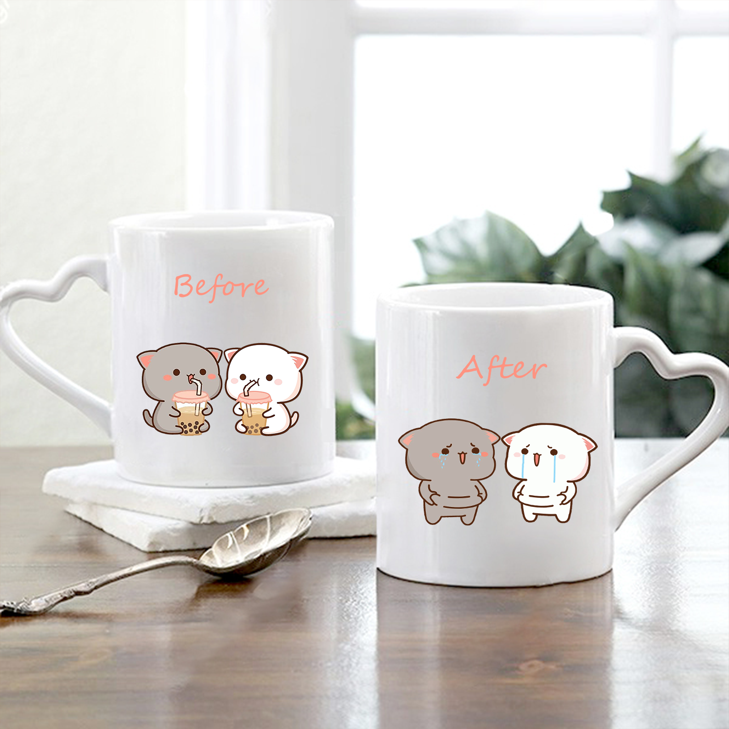 Ly Sứ Cặp Đôi Mèo Dễ Thương