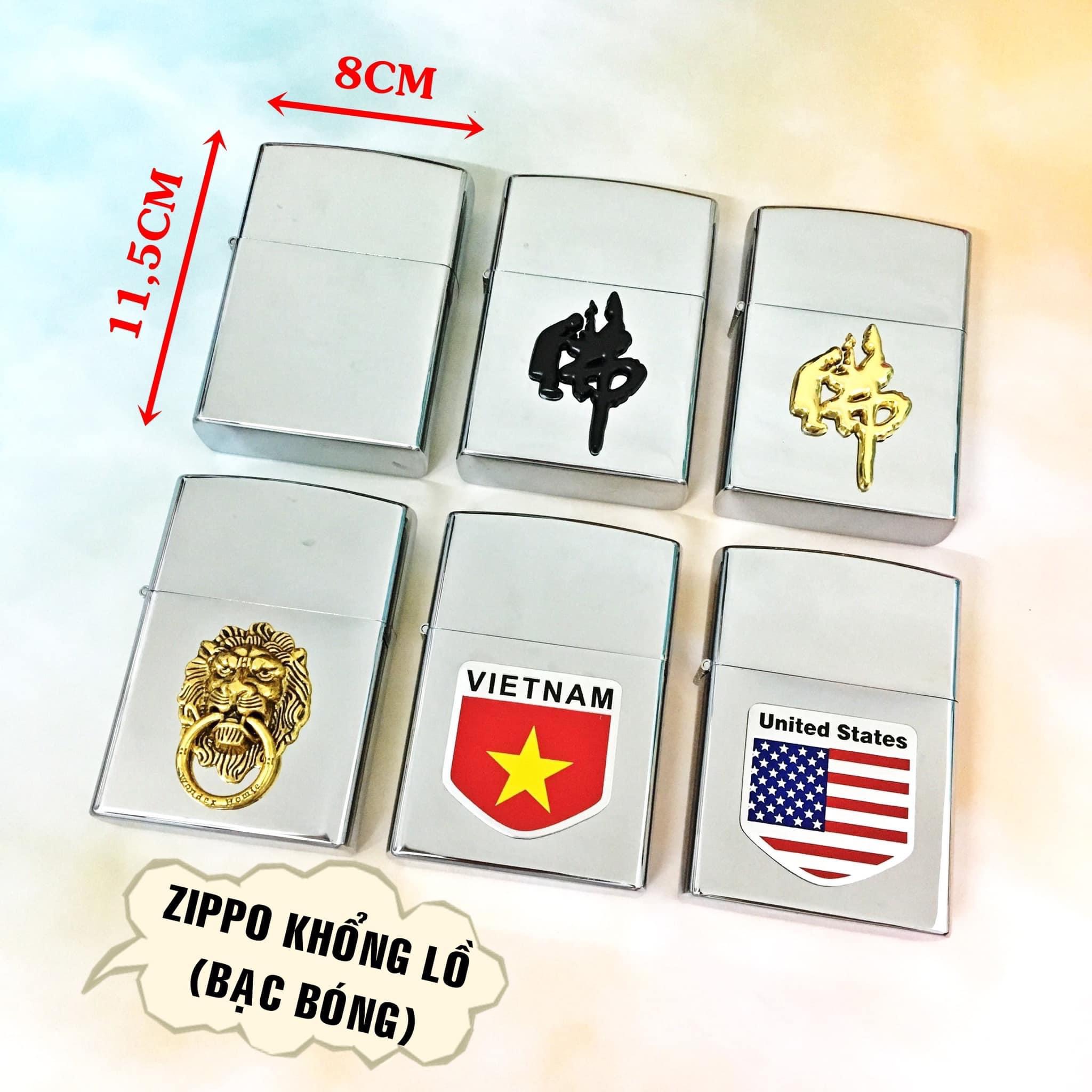 BẬT LỬA ZIPPO KHỔNG LỒ BẠC BÓNG (SIZE: 8CM X 11,5CM) NẶNG: 500 GAM - (XÀI XĂNG)
