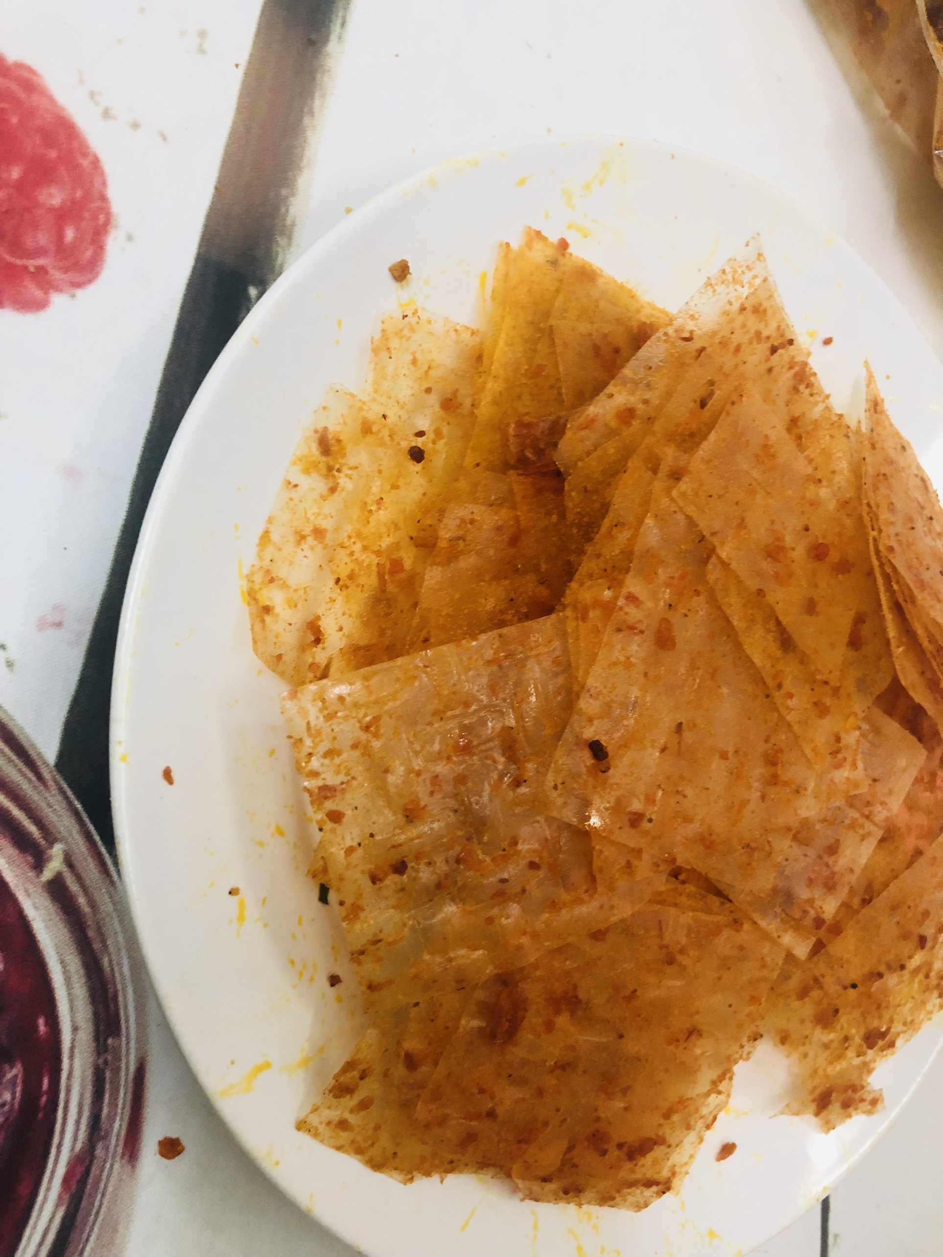 bánh tráng trộn sa tế và tép 100gr