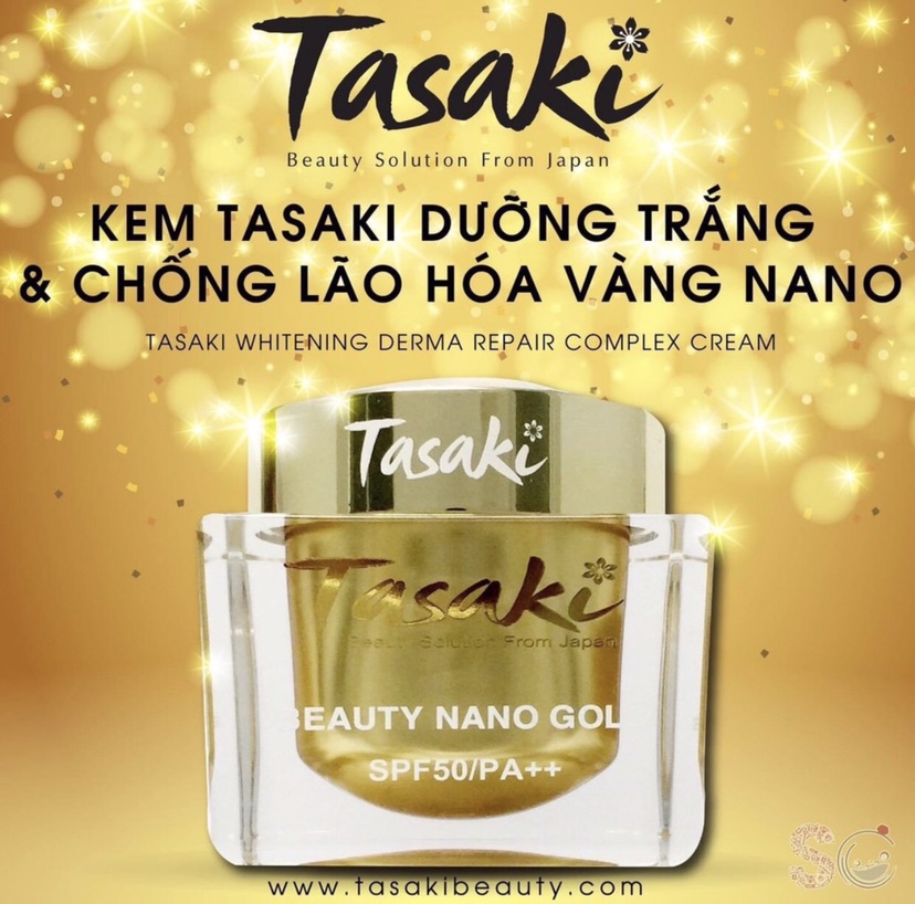 Kem Tasaki dưỡng trắng da chống lão hoá vàng Nano 25g