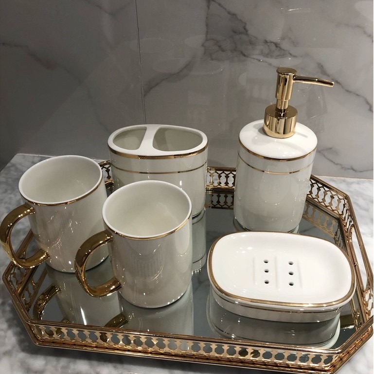 Khay gương trang trí, đựng cốc chén, đồ trang sức, decor