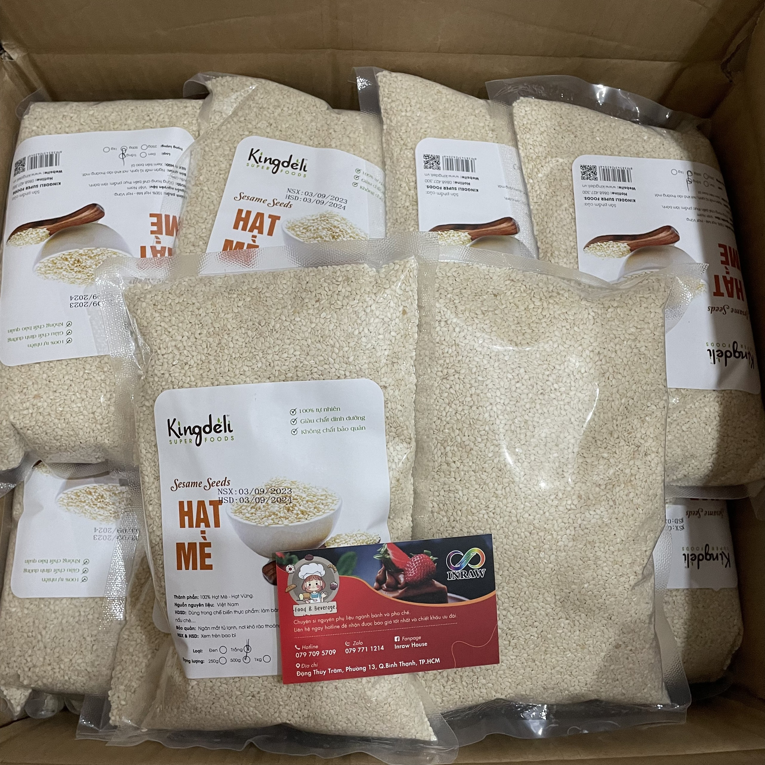 Hạt Mè Trắng Bóc Vỏ Kingdeli (Gói 500gr)