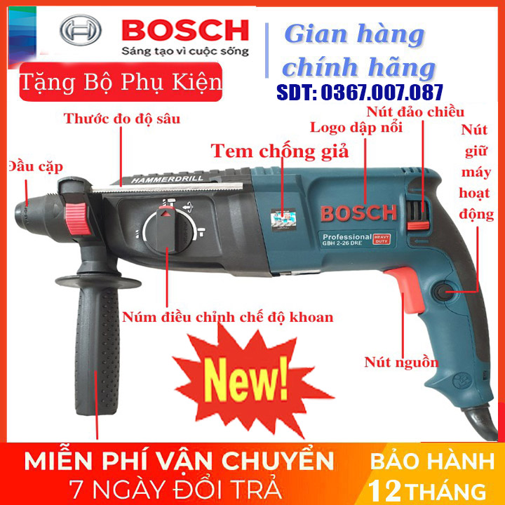 [HÀNG LIÊN DOANH – GIÁ SỈ] Vali khoan Bê Tông - Máy Khoan Bê Tông 2-26 100% Dây Đồng 3 Chức Năng Tem Chữ Nổi - Hàng Chính Hãng Cao Cấp - Bảo Hành 1 Đổi 1 Toàn Quốc GaLa Store
