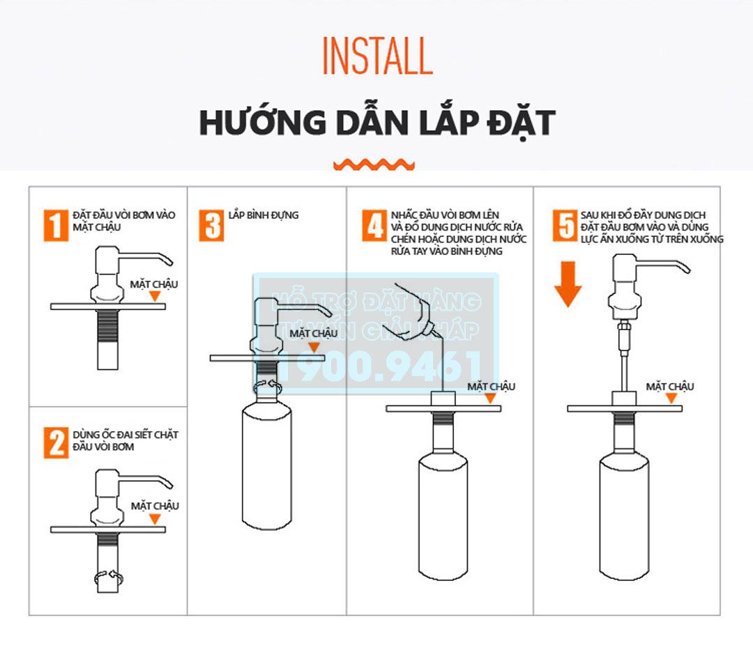 Bình đựng nước rửa chén Inox 9077