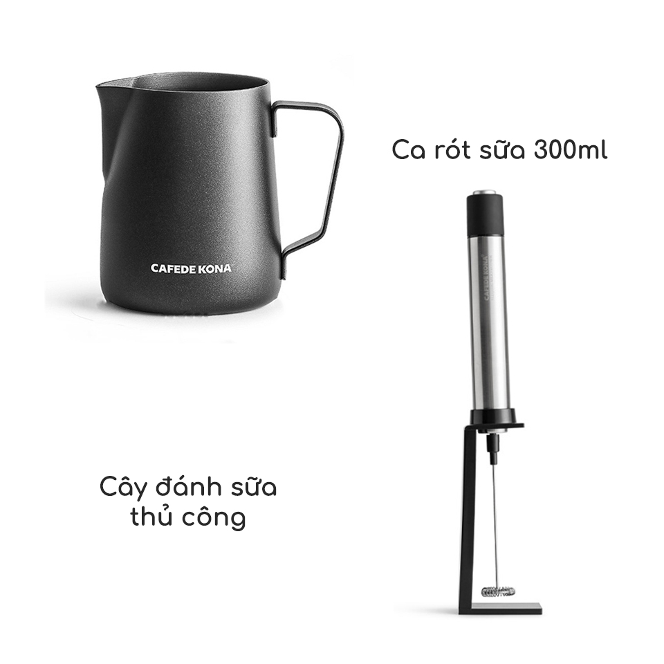 Combo đánh bọt sữa và rót sữa pha Cappuccino và Latte