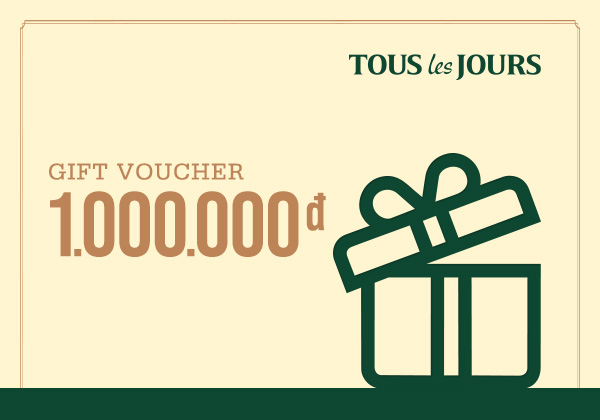 [Giftpop] Phiếu quà tặng TOUS les JOURS 1000K