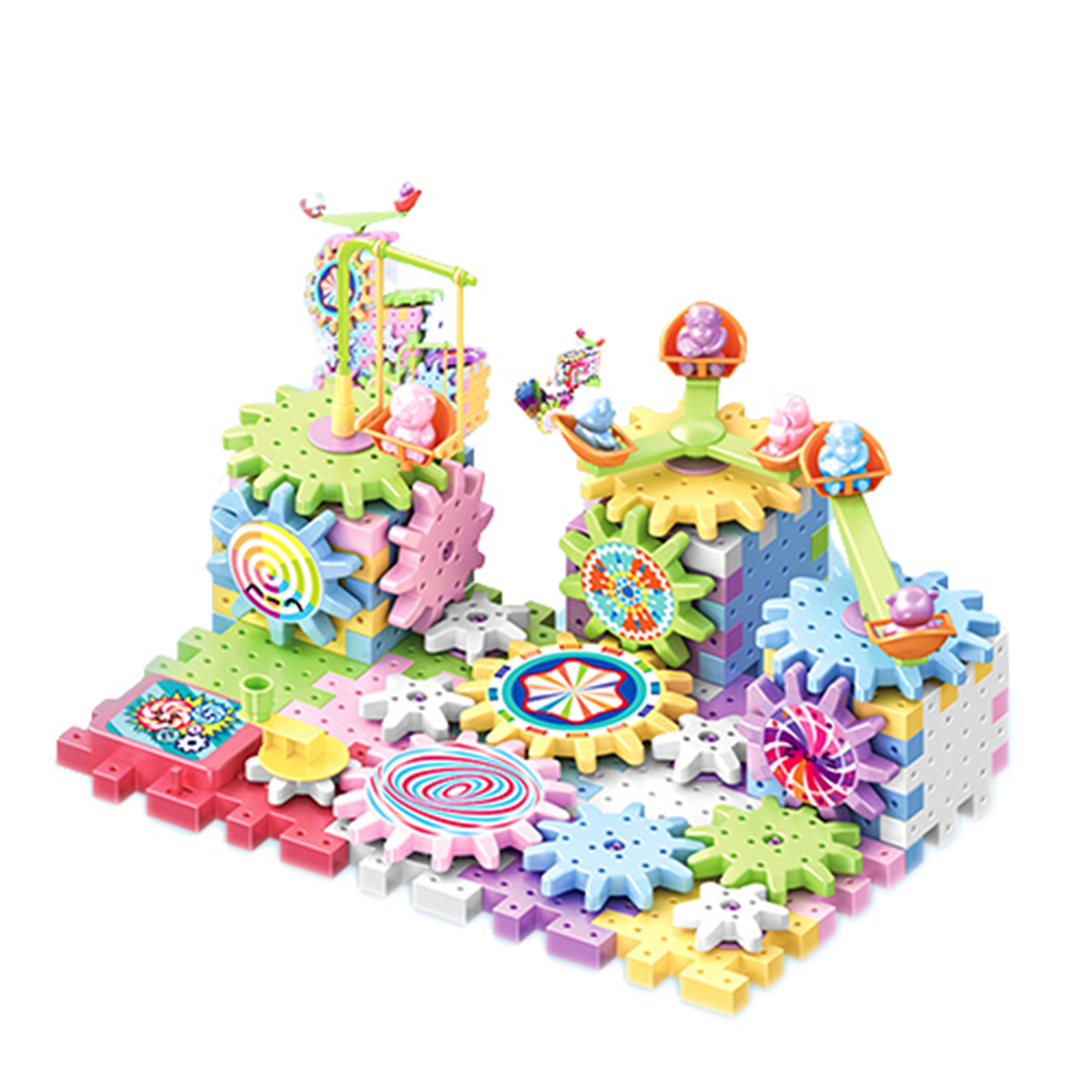 ASTELLA 1 Set Building Block Electronic Gears Hand-eye Coordination Improvement Variable Amusement Park Building Assembly Toy for Christmas Gift