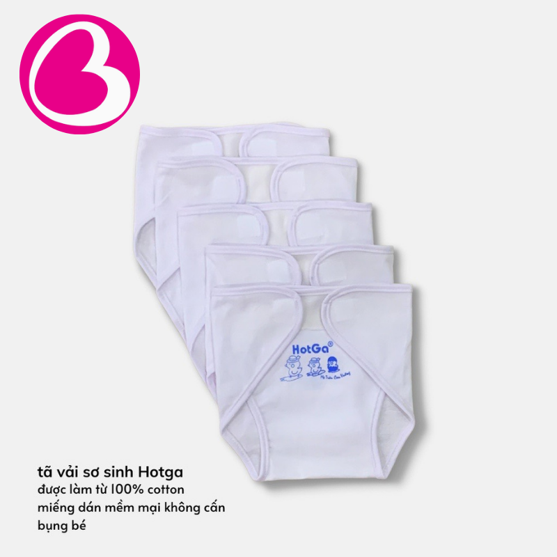 Set 5 quần tã vải dán sơ sinh cao cấp Hotga cho bé