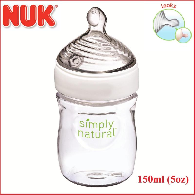 Bình sữa Nuk Simply Natural núm ti mô phỏng ti mẹ 150ml (5oz)-Xách tay Mỹ