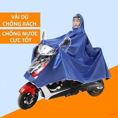 Áo mưa phản quang vải dù ép PVC chống rách có kính che mặt 1 mũ và 2 mũ
