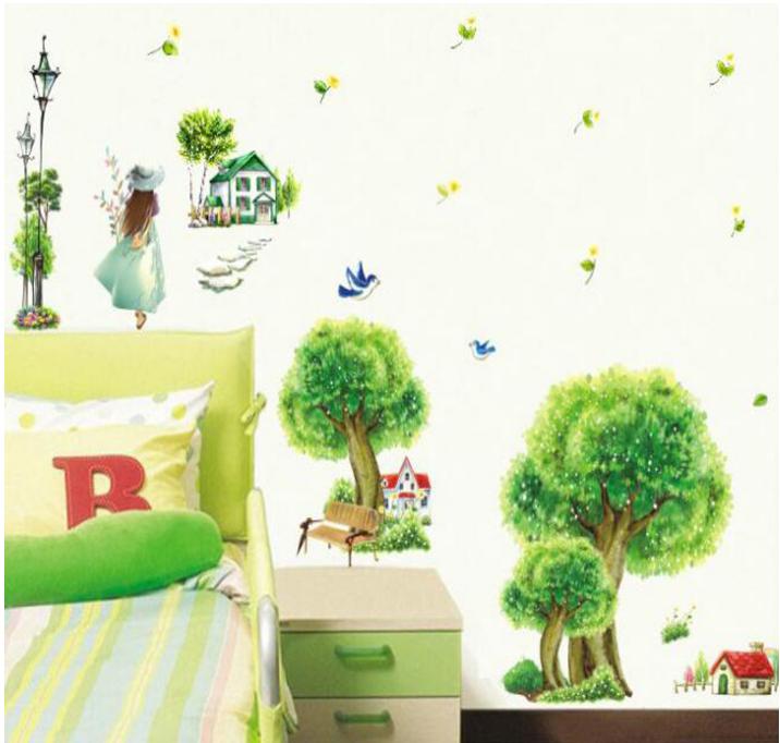 Decal trang trí Cây Tiên xanh