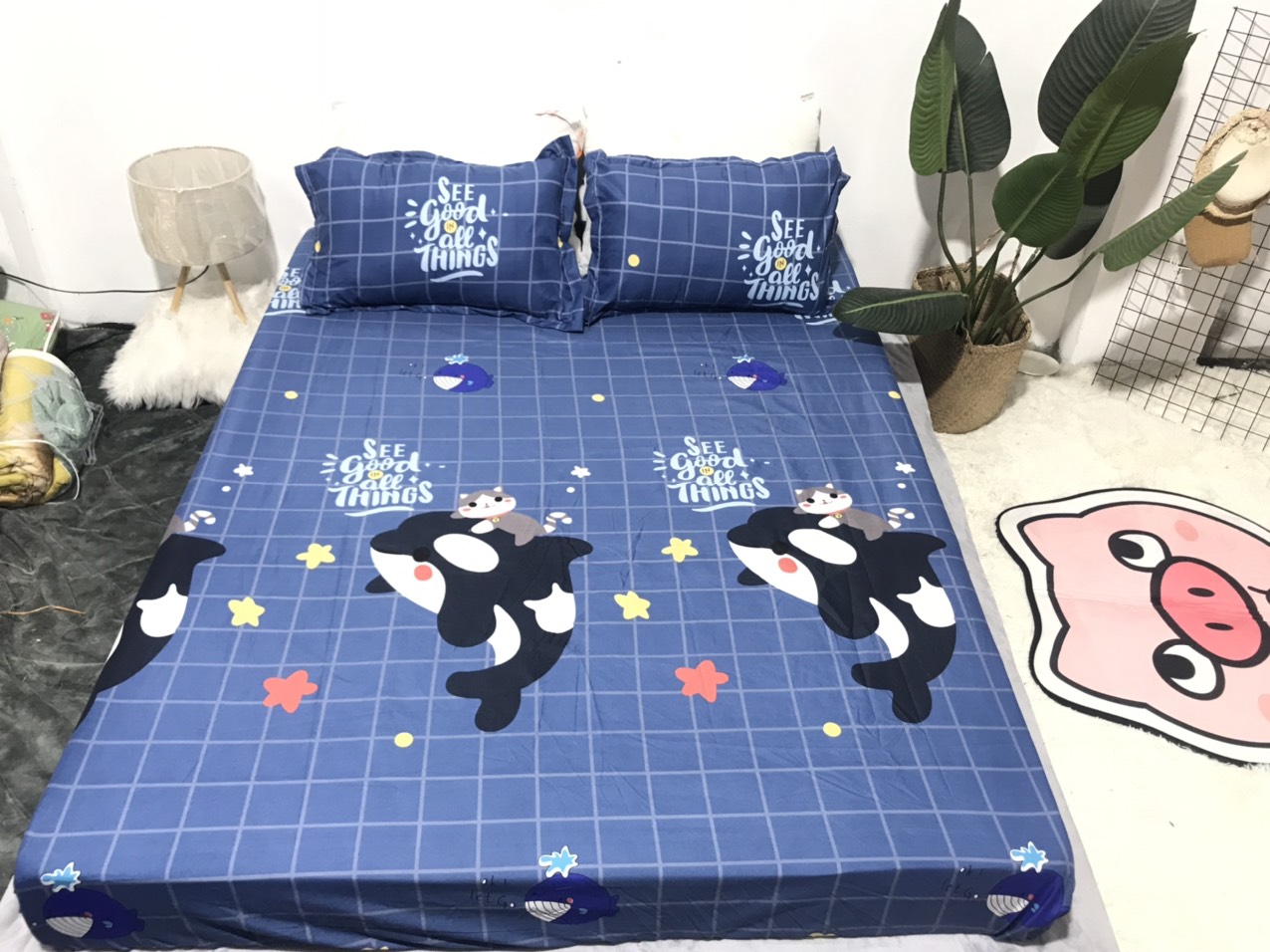 Bộ Ga Gối 3 Món ( Gồm 1 Ga Bo Chun + 2 Vỏ Gối) Mã CH207