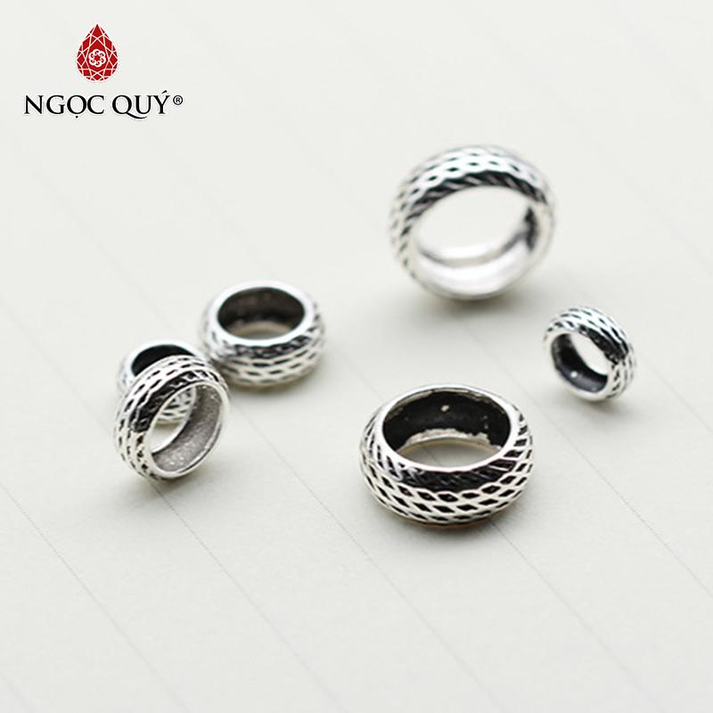 [HCM]Charm bạc chặn hạt họa tiết hoa văn - Ngọc Qúy Gemstones