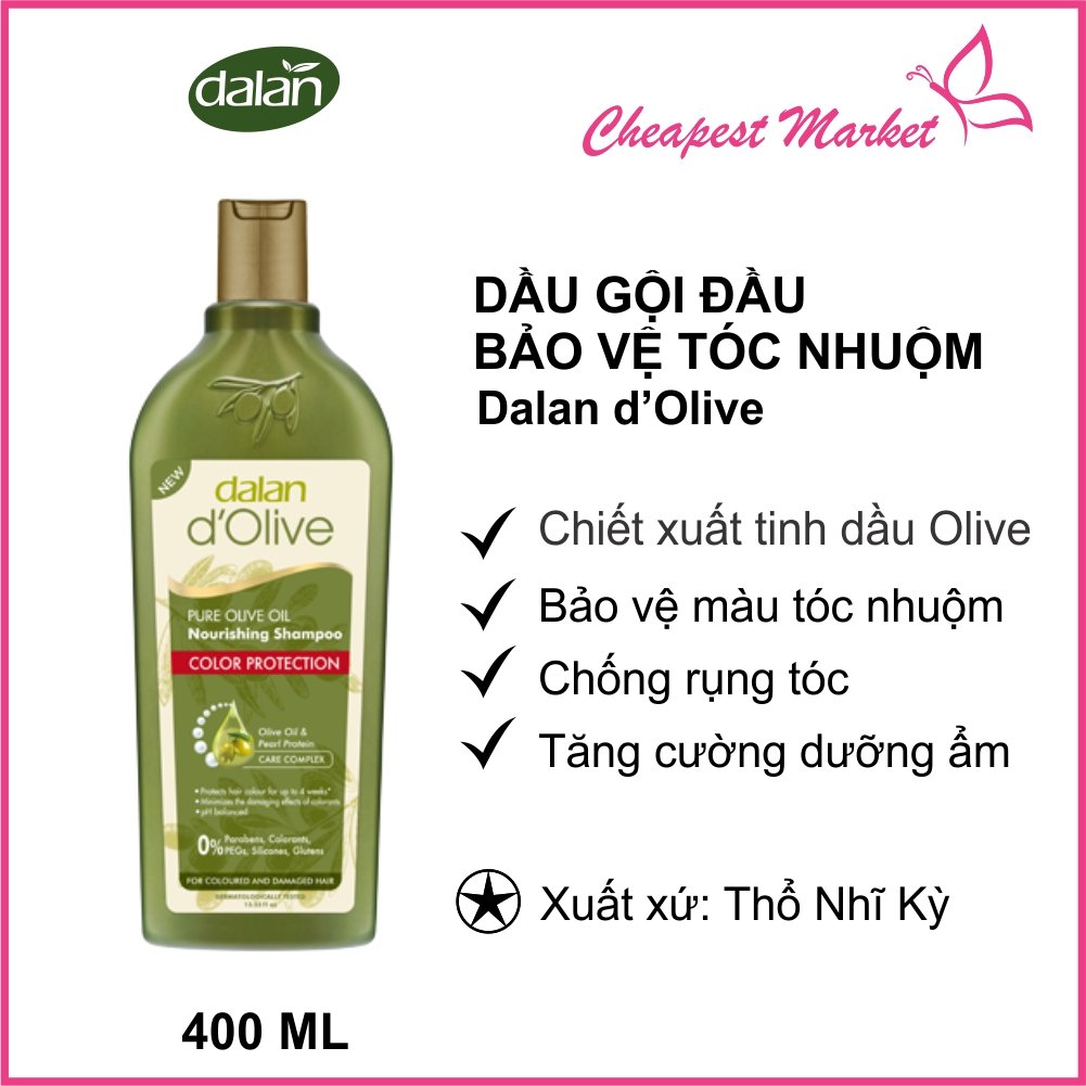 Dầu gội oliu cho tóc nhuộm dalan d'olive shampoo nutrition color protection 400ml