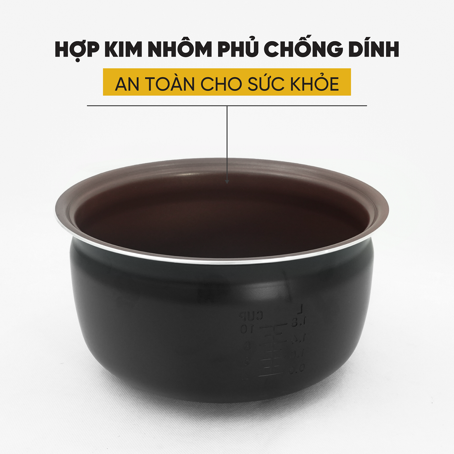 Nồi cơm điện 1.8L KUSCHELN lòng nồi hình niêu, chống dính hoàn toàn, công suất 700W chuẩn Đức, tiện lợi cho 4-6 người ăn - hàng chính hãng