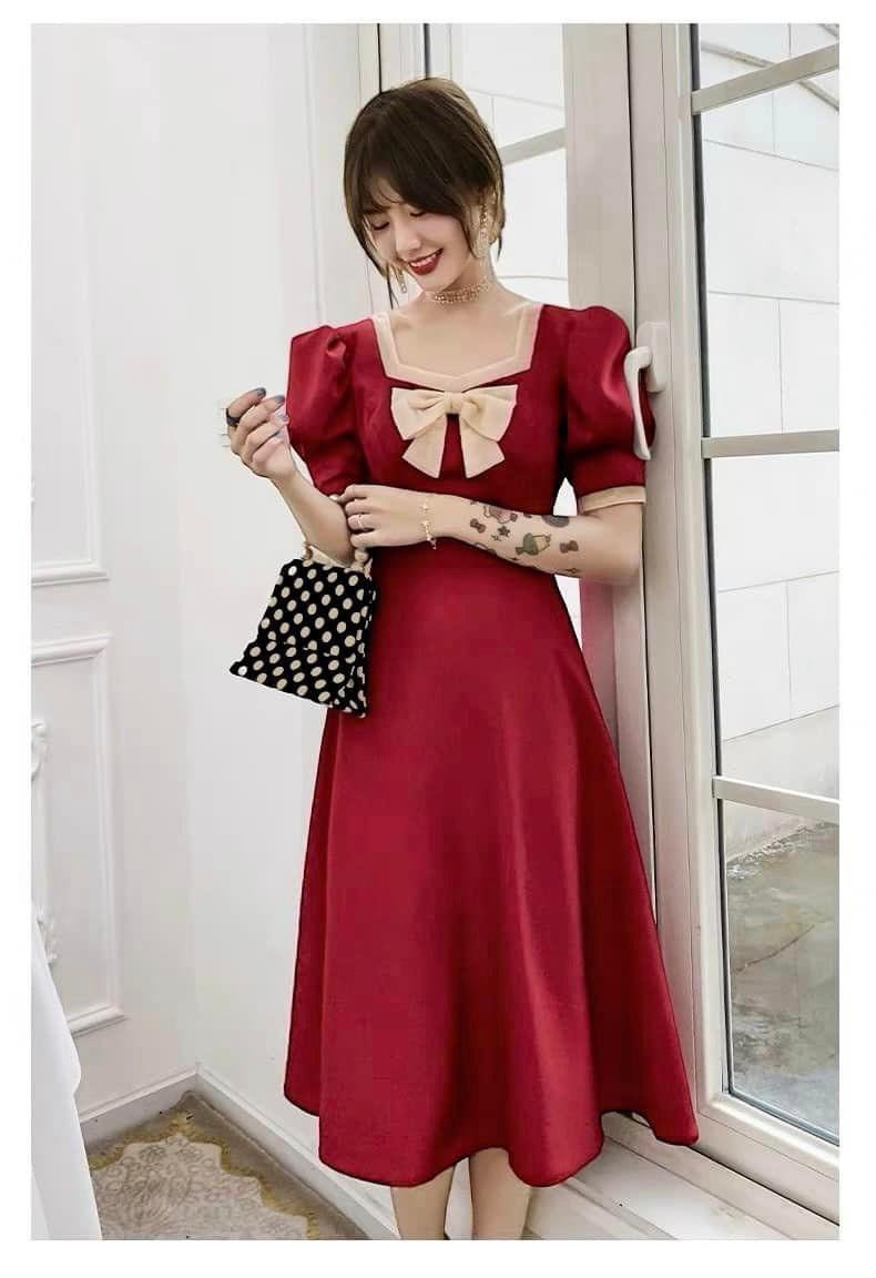 Đầm phối màu công sở đủ size