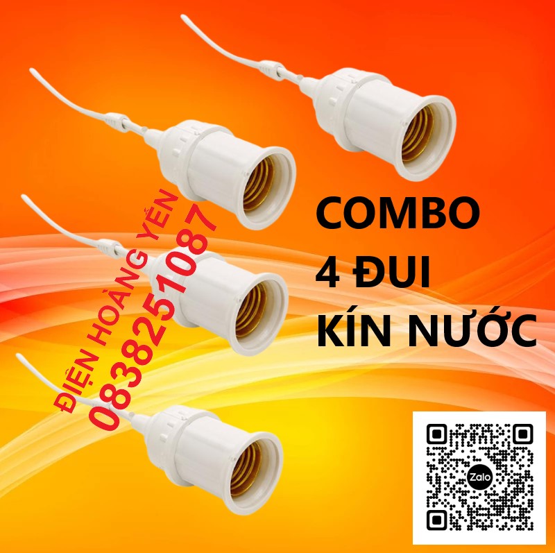 [HCM]4 Đui đèn E27 kín nước