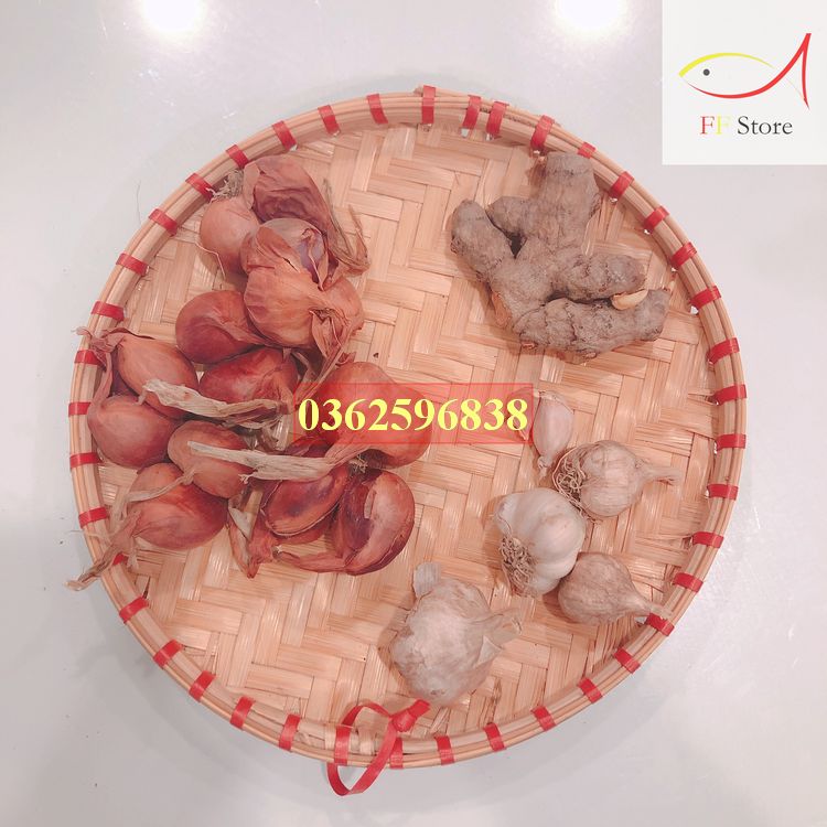 Combo phên tre + thuyền nhựa + 2 mẹt tre 30cm