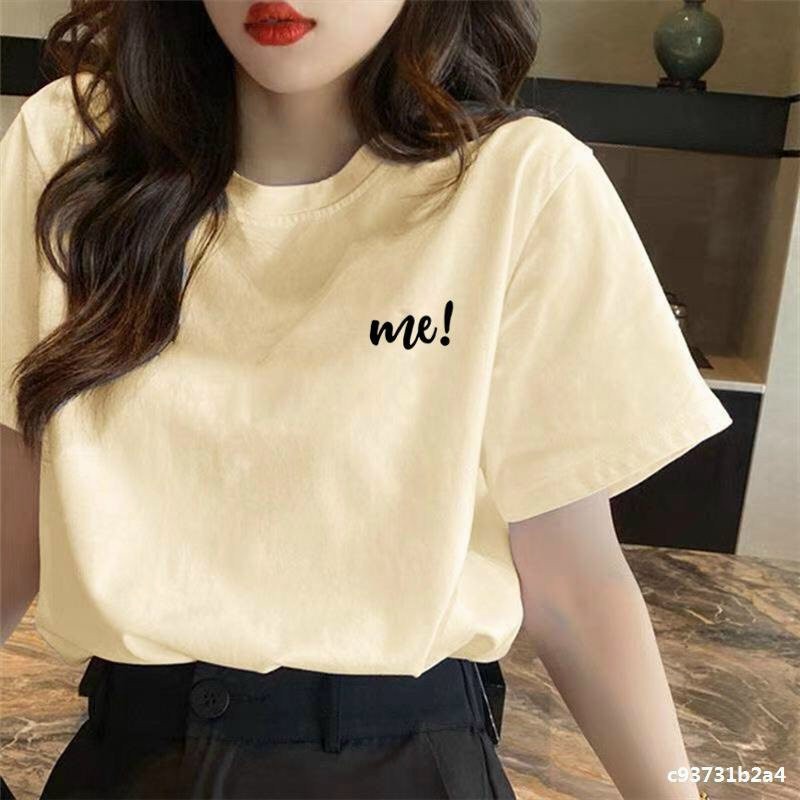 Áo thun nữ tay ngắn cổ tròn in chữ Me đơn giản chất vải thun cotton thoáng mát freesize