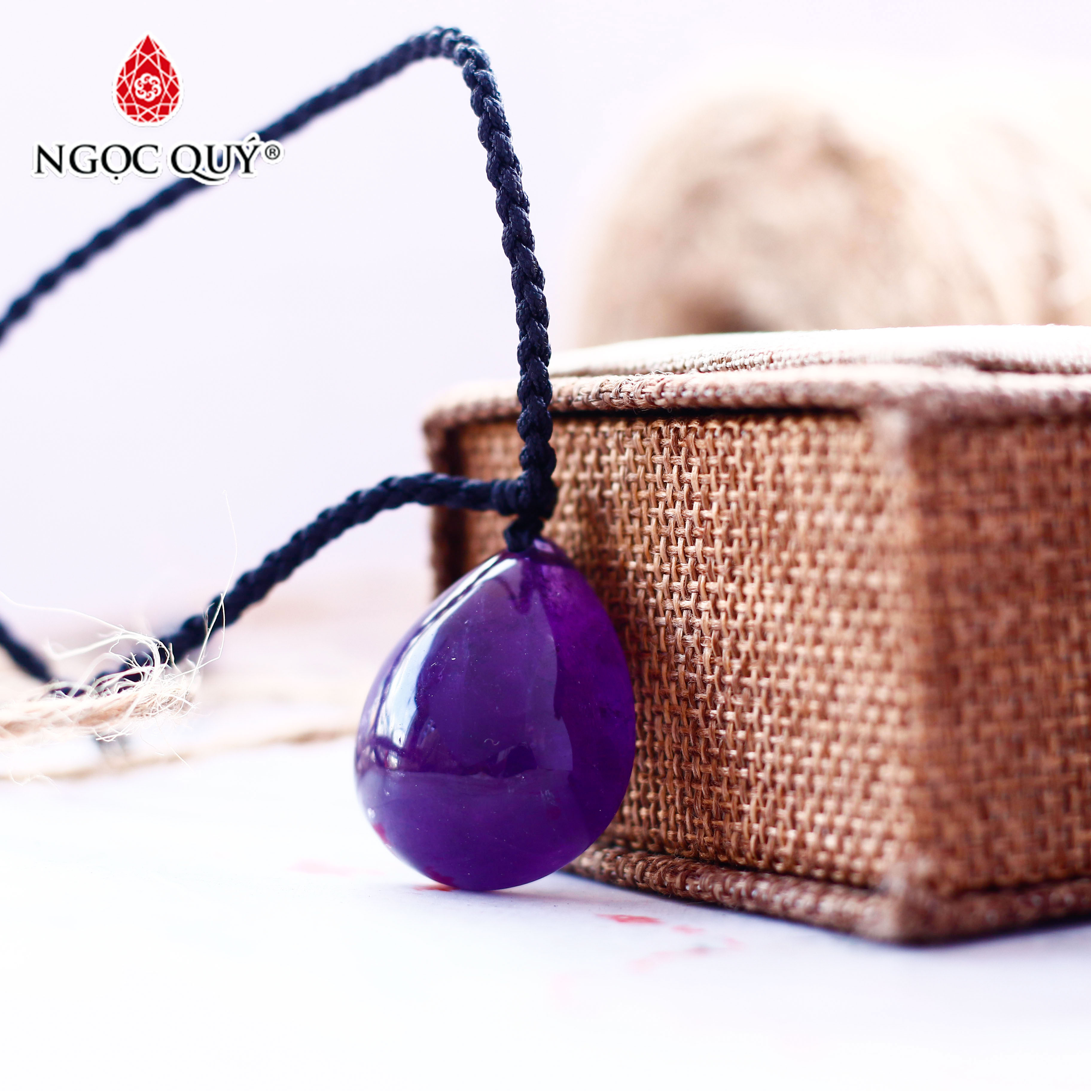 Mặt dây chuyền thạch anh tím hình giọt nước - Ngọc Quý Gemstones